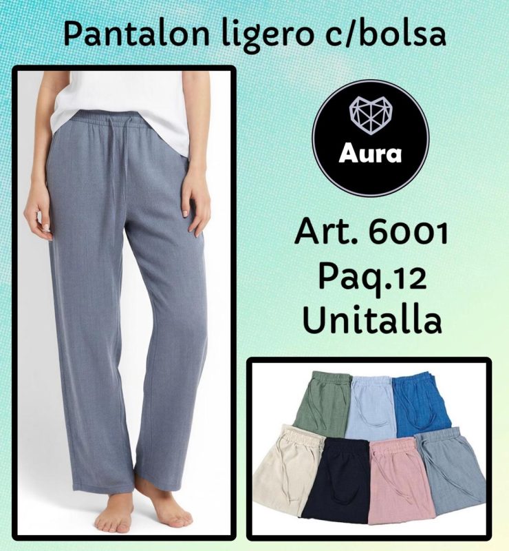 Pantalón ligero con bolsa-6001