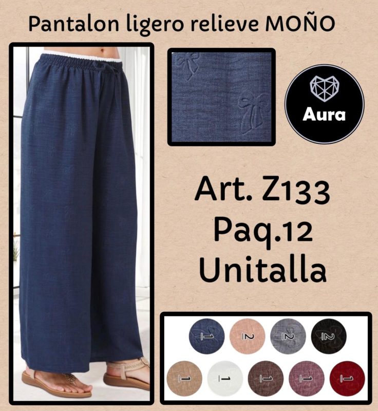 Pantalón ligero relieve Moño-Z133