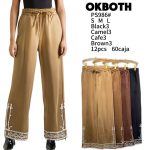 Pantalón Palazzo con Bordado-PS986 - 5