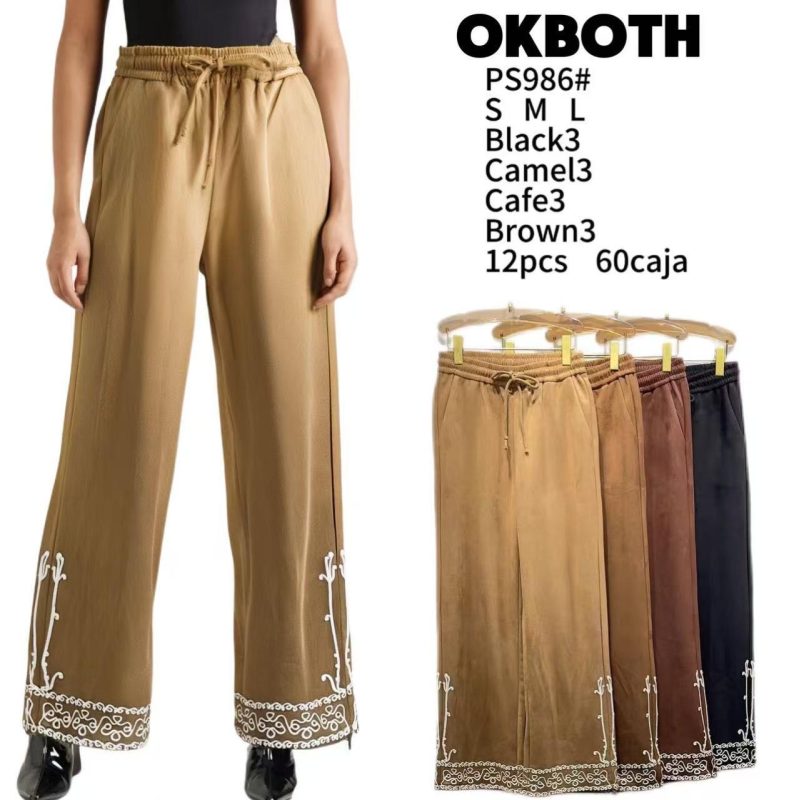 Pantalón Palazzo con Bordado-PS986