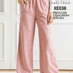 Pantalón palazzo con pedrería-XE038 - 2