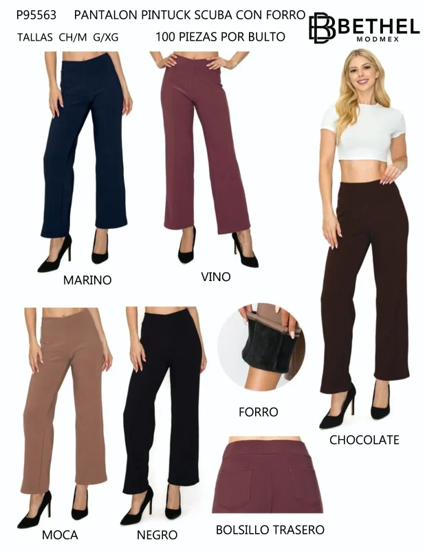 Pantalón Pintuck Scuba con Forro-P95563