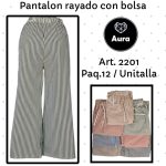 Pantalón Rayado con Bolsa-2201 - 1
