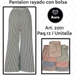 Pantalón Rayado con Bolsa-2201 - 3