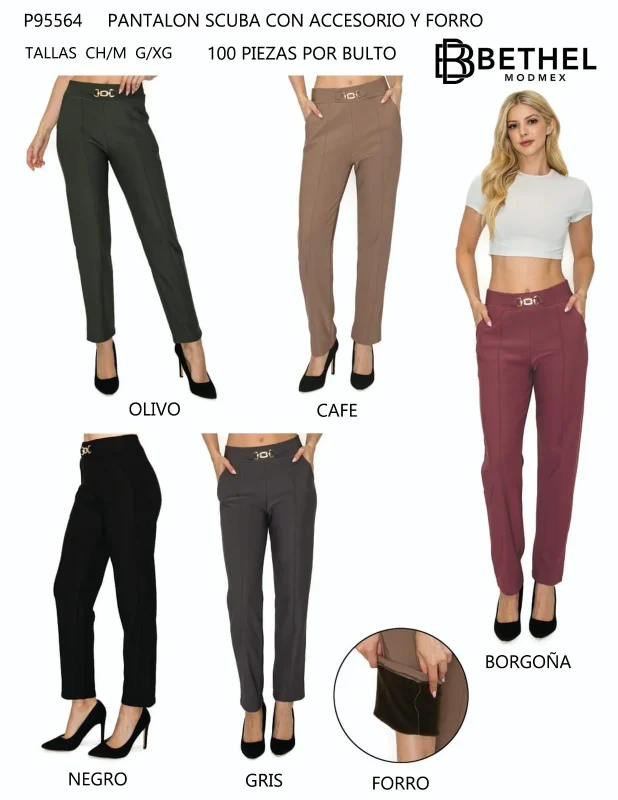 Pantalón Scuba con Accesorio y Forro-P95564