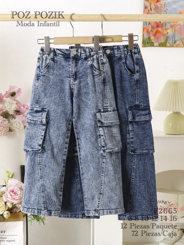Pantalones Cargo Denim para Niña-F2665