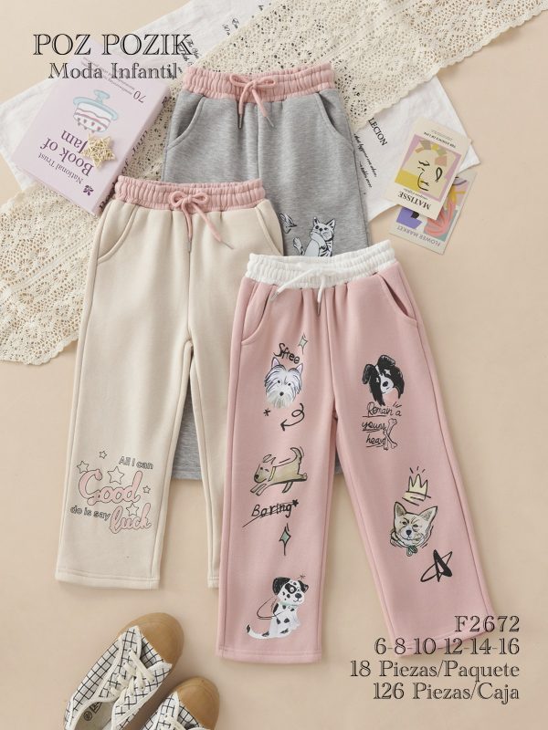 Pantalones de moda infantil-F2672