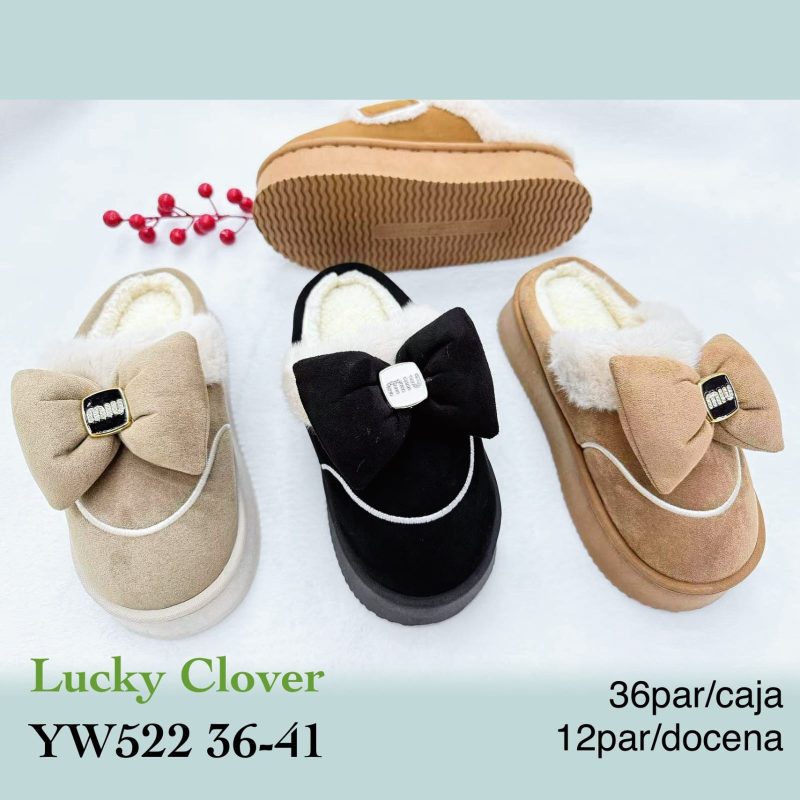 Pantuflas con moño-YW522