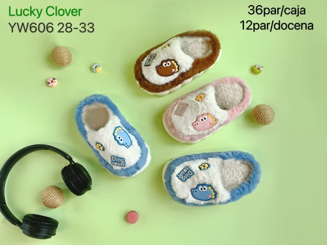 Pantuflas de dinosaurio para niños-YW606