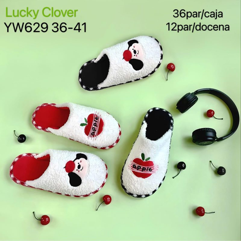 Pantuflas de peluche con diseño-YW629