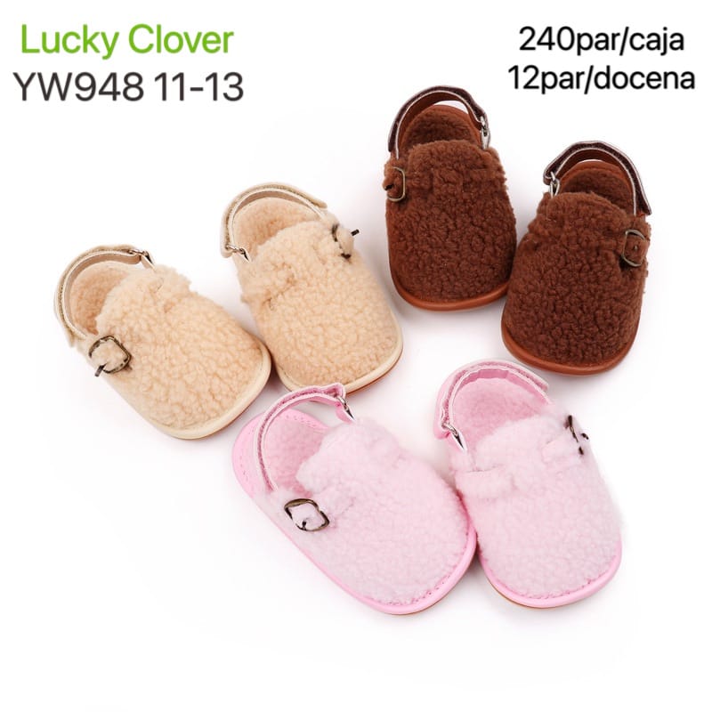 Pantuflas infantiles de borrega-YW948