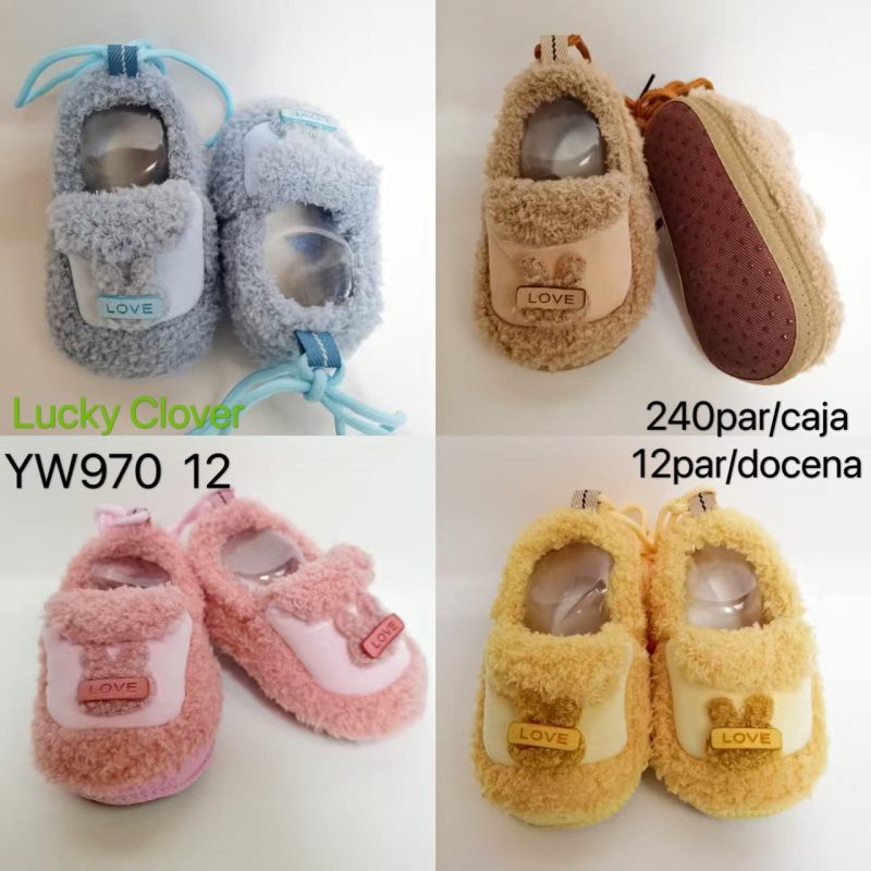Pantuflas infantiles de felpa con diseño-YW970