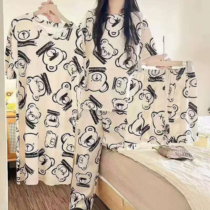 Pijama con estampado 4 piezas-HS25-SX002