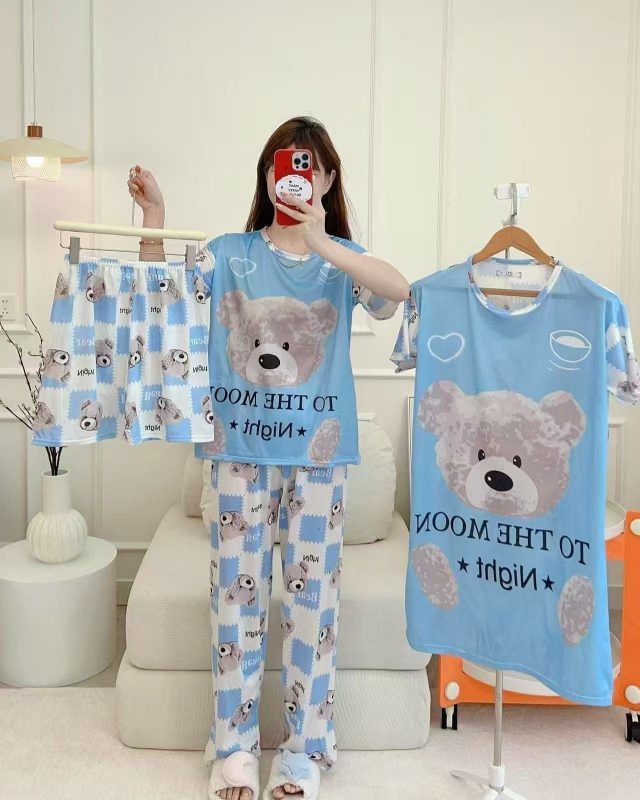 Pijama con estampado de ositos 4 Pzs-HS25-SX007