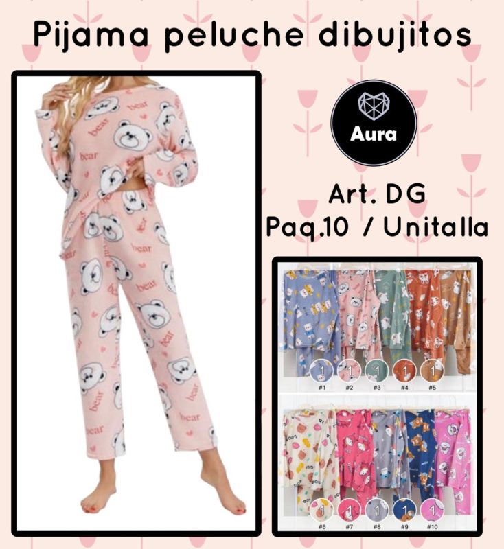 Pijama de felpa con dibujos-DG