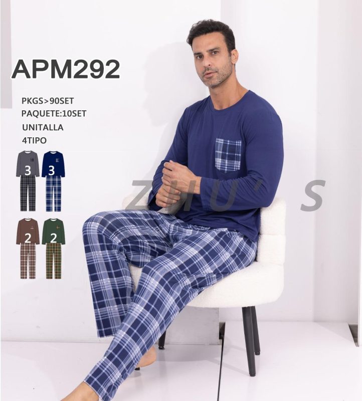 Pijama de hombre a cuadros-APM292