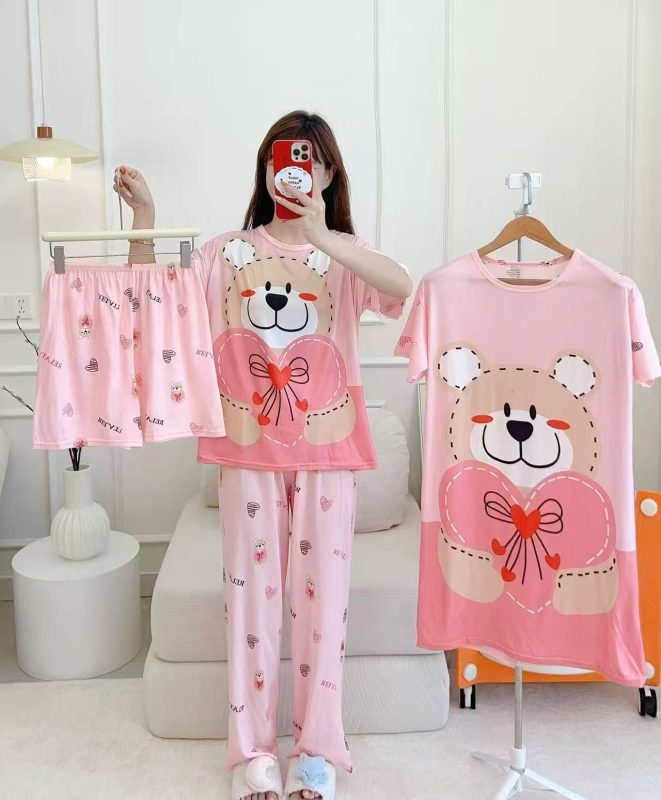 Pijama de osito  4 piezas-HS25-SX003