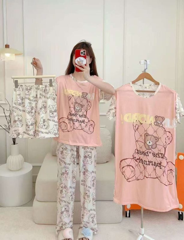 Pijama para mujer con estampado  4 piezas-HS25-SX011