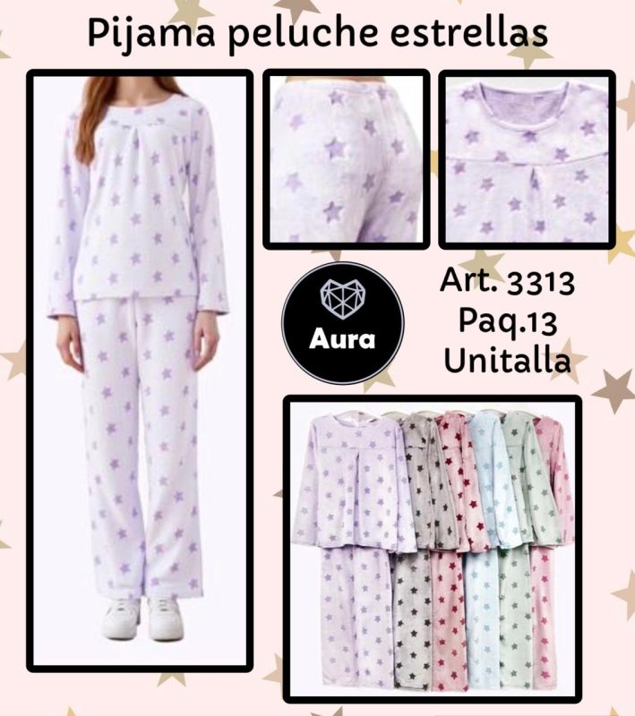 Pijama peluche estrellas-3313