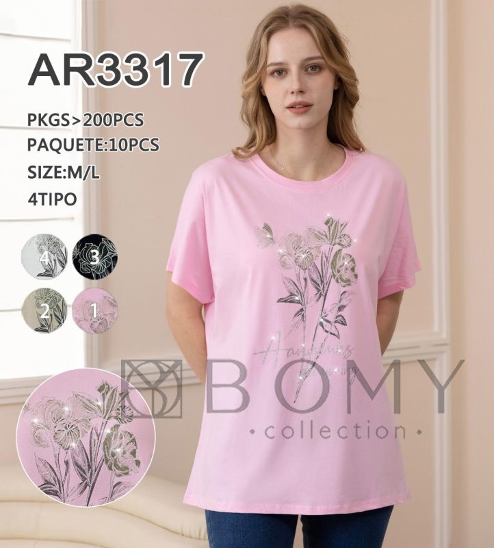 Playera con estampado floral-AR3317