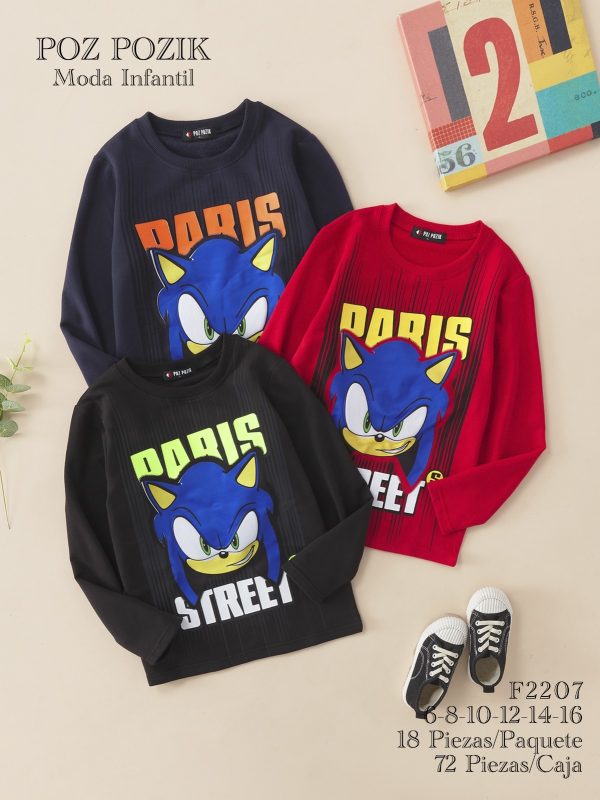 Playera Infantil Manga Larga-F2207