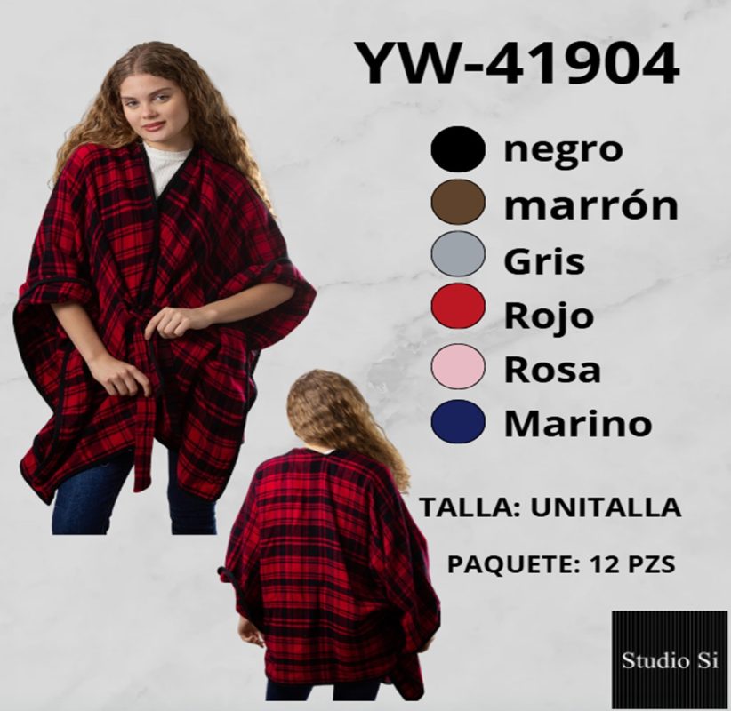 Poncho a cuadros-YW-41904