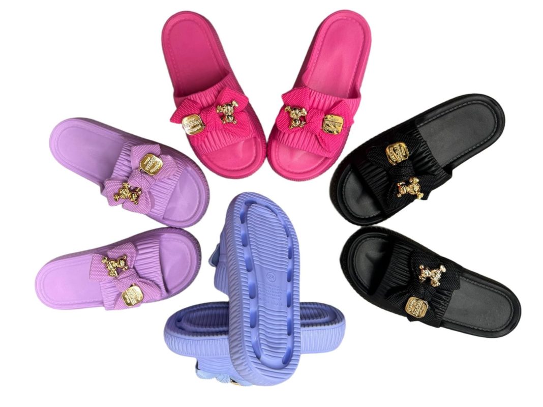 Sandalias con moño decorativo-BN0016-1