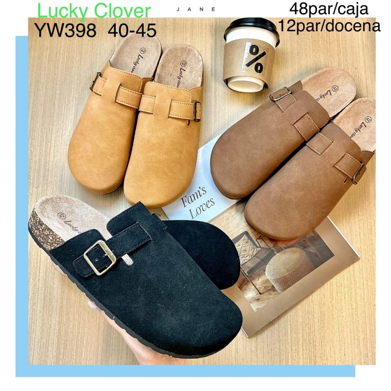 Sandalias tipo zueco con hebilla-YW398