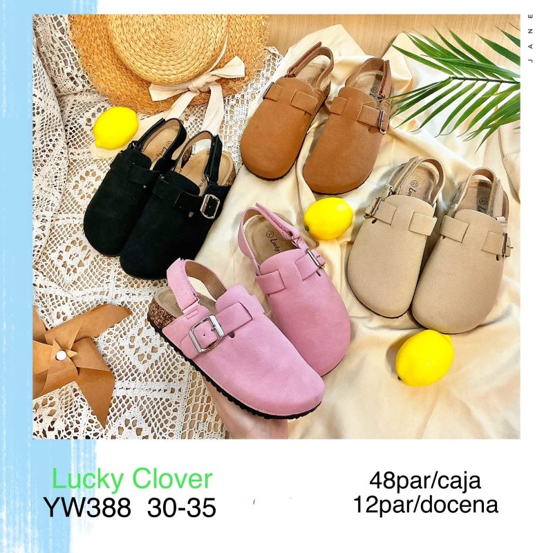 Sandalias tipo zueco para niña-YW388