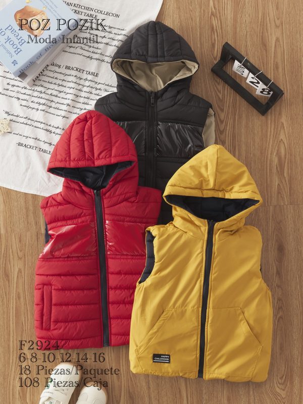 Set de Chalecos Acolchados con Capucha para Niño-F2924