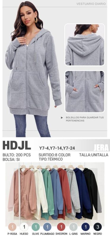 Sudadera con capucha y cierre-HDJL