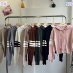 Sudadera con capucha y cremallera con rayas deportivas-KS010 - 2