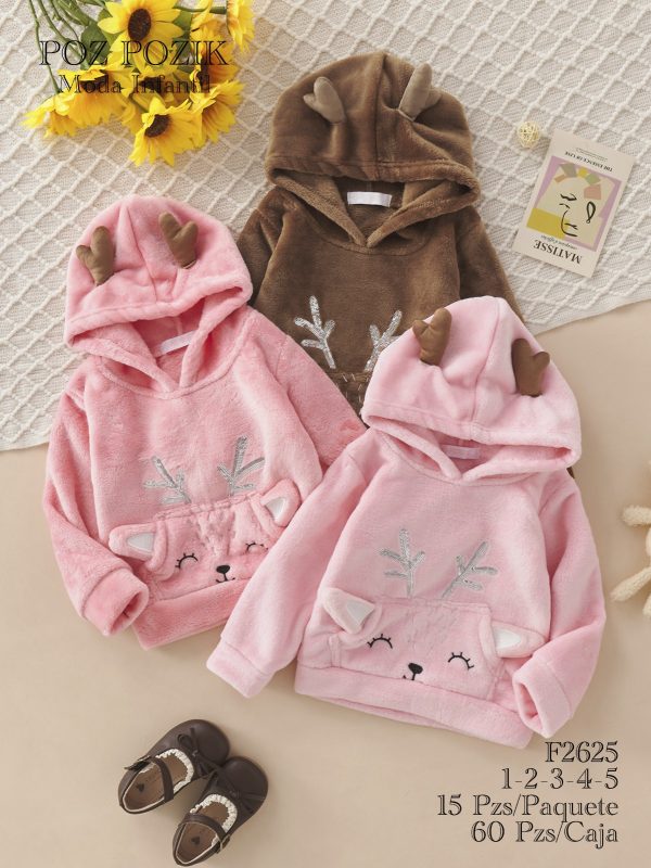 Sudadera infantil con diseño de reno-F2625