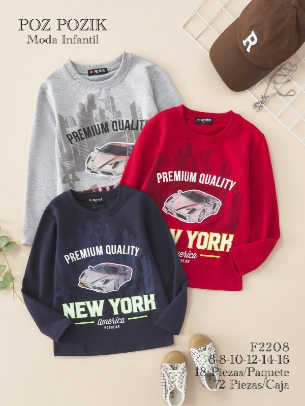 Sudadera para niño con diseño de coche-F2208