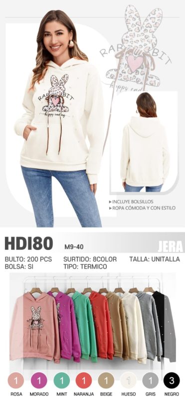 Sudadera térmica con diseño de conejo-HDI80