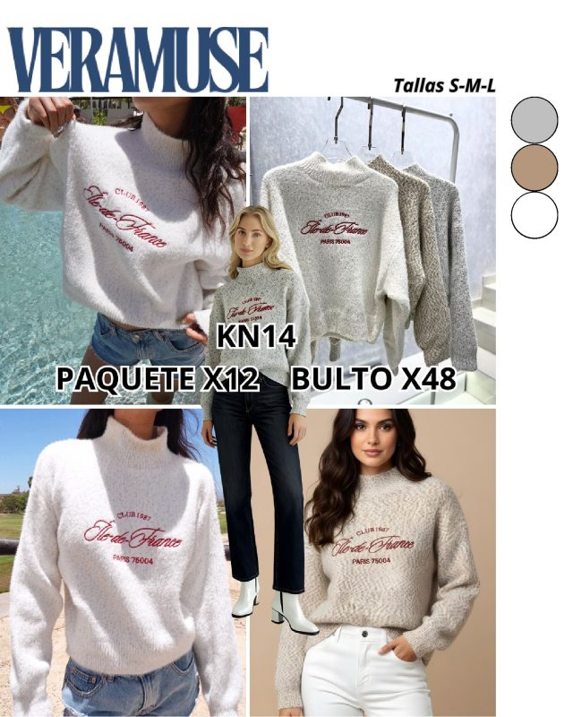 Suéter con Bordado de France-KN14