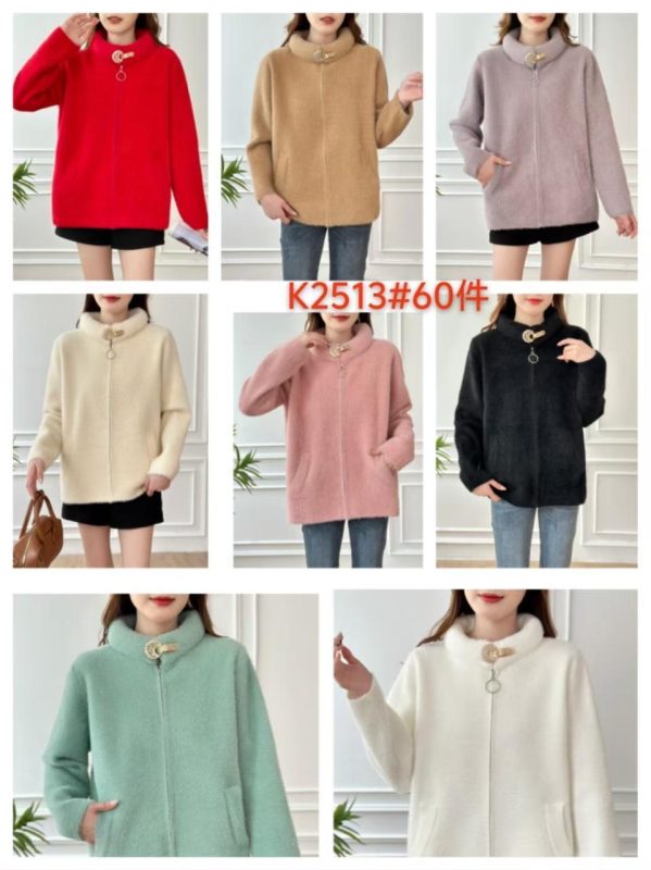 Chamarra tipo suéter  con cierre-K2513