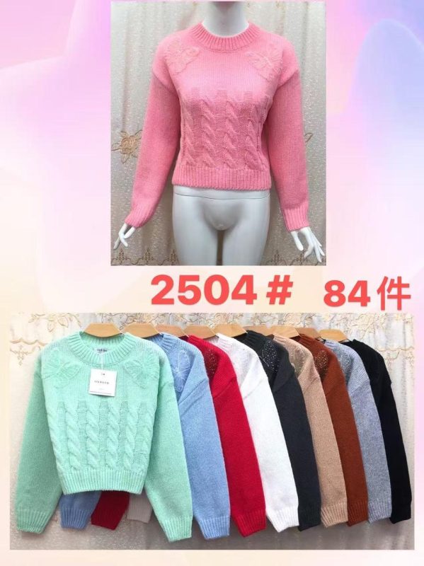 Suéter con diseño de trenzas-JY2504