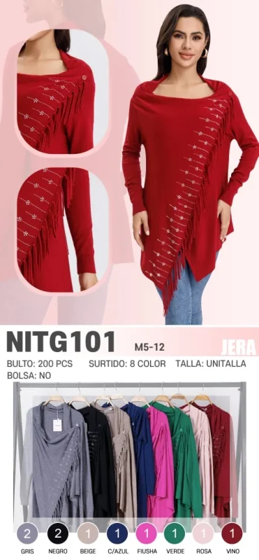 Suéter con flecos-NITG101