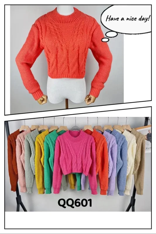 Suéter corto tejido-QQ601