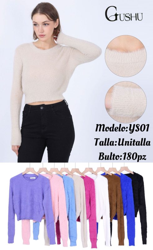 Suéter crop top-Y801