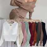 Suéter Cruzado de Canalé Manga Larga-QQ720 - 2