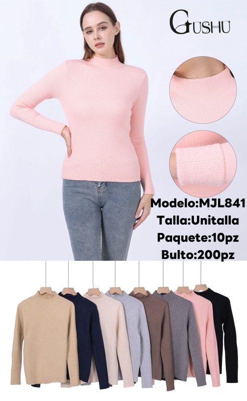 Suéter de cuello alto para mujer-MJL841