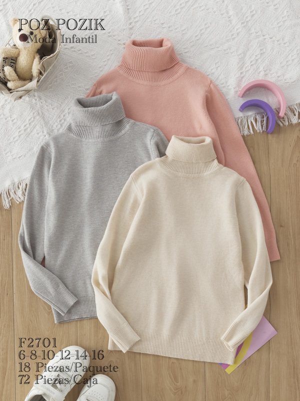 Suéter de cuello alto para niño-F2701