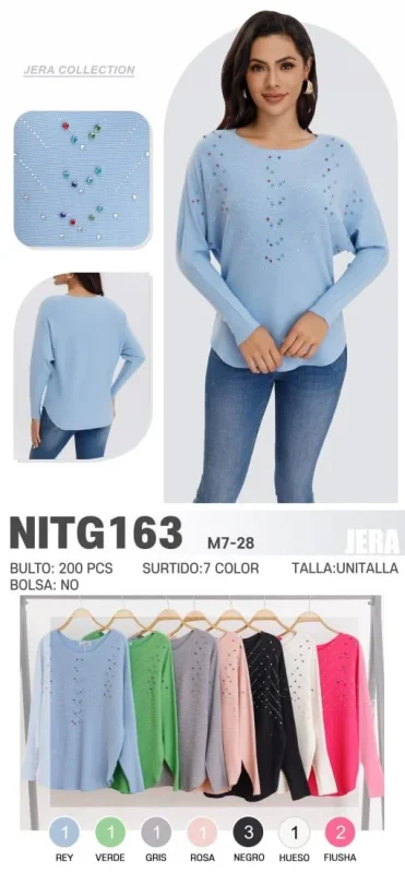 Suéter de mujer con apliques-NITG163