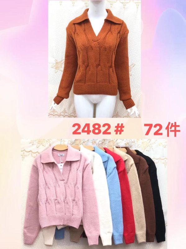 Suéter de punto con cuello-JY2482