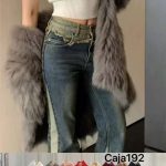 Top de punto con cuello alto y manga corta-QQ775 - 1