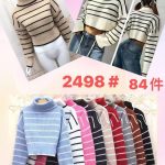 Suéter de cuello alto a rayas-JY2498 - 3