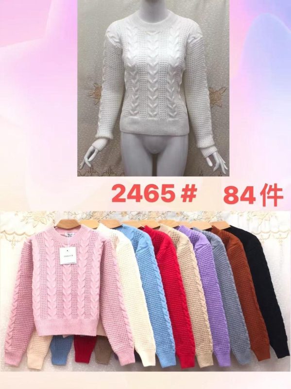 Suéter de punto trenzado para mujer-JY2465