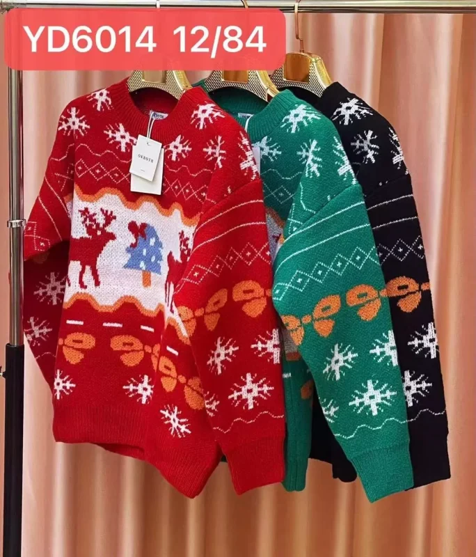 Suéter navideño con diseño de reno-YD6014